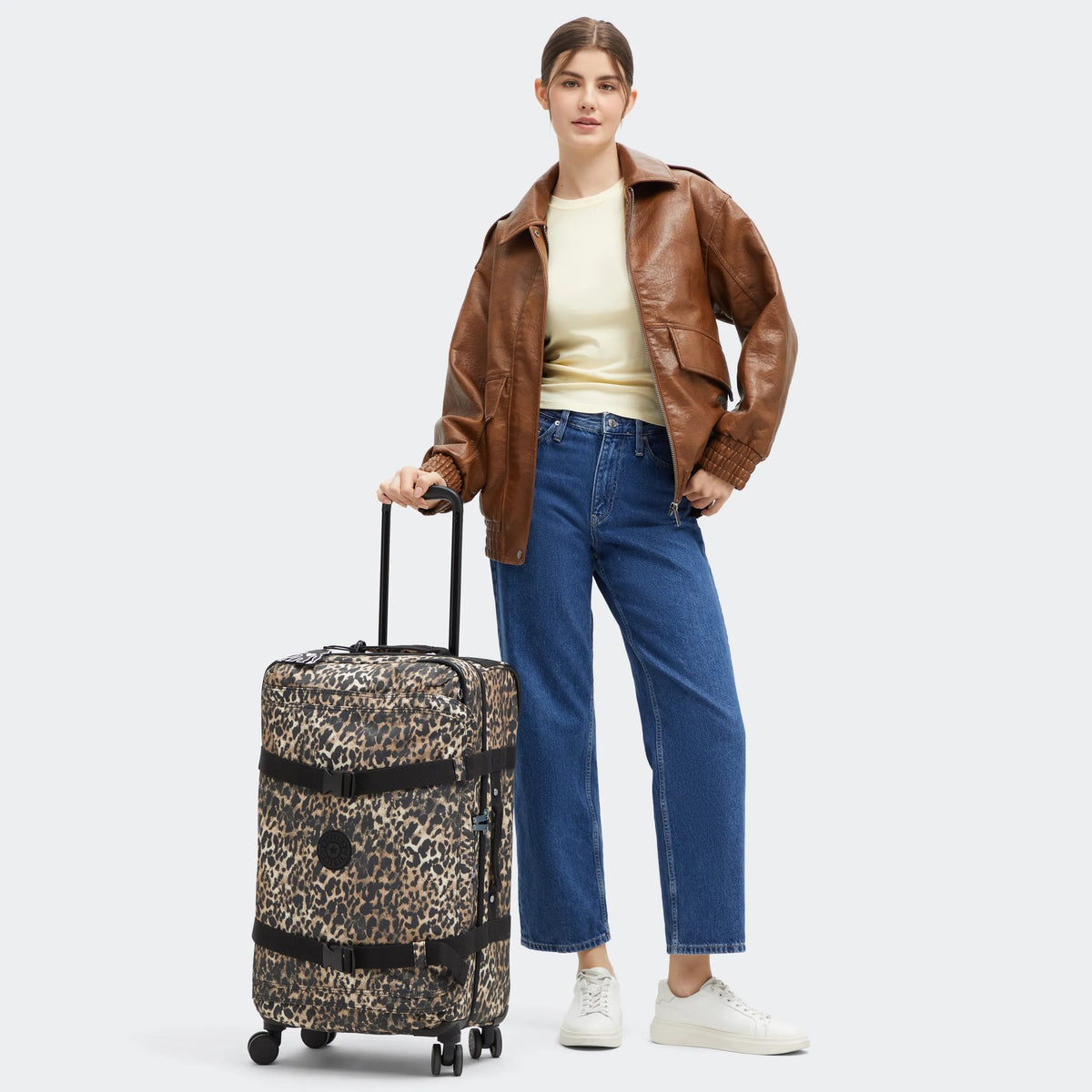 Spontaneous Medium Printed Rolling Luggage