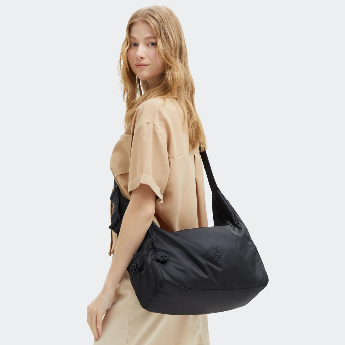 Gwyn Smooth Satin Shoulder Bag
