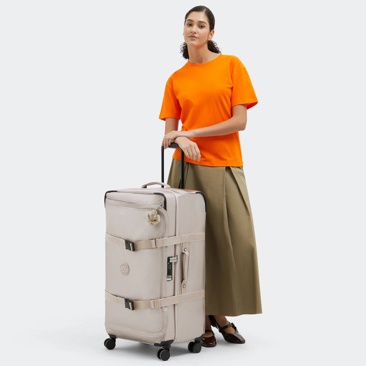 Spontaneous Large Metallic Rolling Luggage