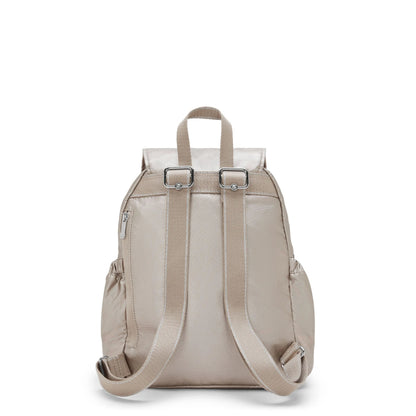 City Pocket Small Metallic Backpack