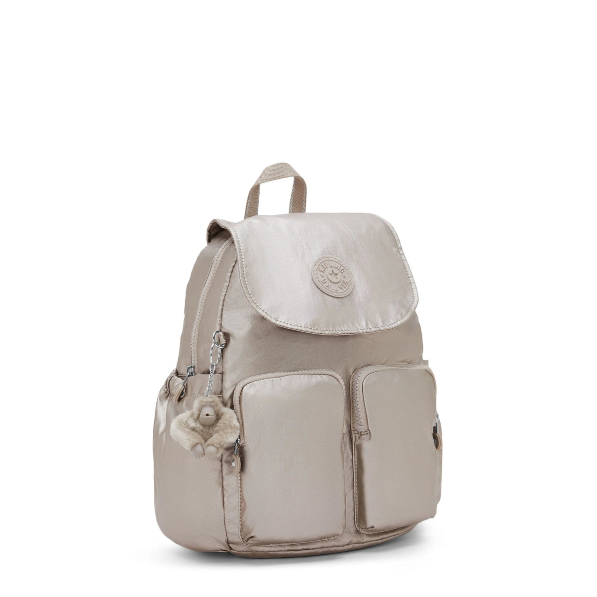 City Pocket Small Metallic Backpack