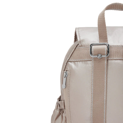 City Pocket Small Metallic Backpack